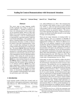 Scaling In-Context Demonstrations with Structured Attention