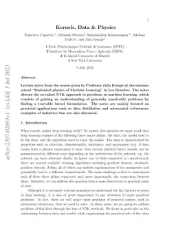 Kernels, Data & Physics