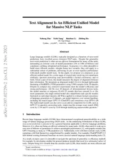 Text Alignment Is An Efficient Unified Model for Massive NLP Tasks