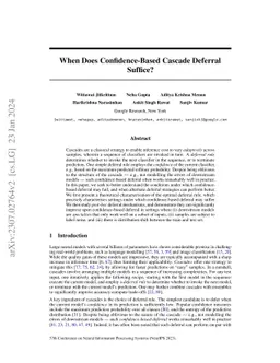 When Does Confidence-Based Cascade Deferral Suffice?
