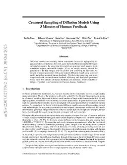 Censored Sampling of Diffusion Models Using 3 Minutes of Human Feedback