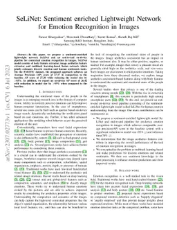 SeLiNet: Sentiment enriched Lightweight Network for Emotion Recognition
  in Images