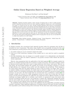 OLR-WA Online Regression with Weighted Average