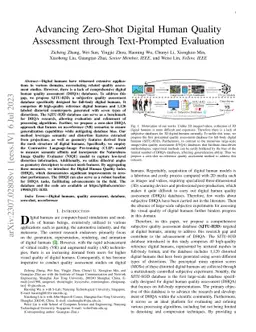 Advancing Zero-Shot Digital Human Quality Assessment through
  Text-Prompted Evaluation