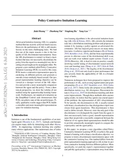 Policy Contrastive Imitation Learning