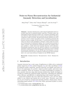 Noise-to-Norm Reconstruction for Industrial Anomaly Detection and
  Localization