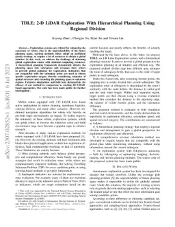 TDLE: 2-D LiDAR Exploration With Hierarchical Planning Using Regional
  Division
