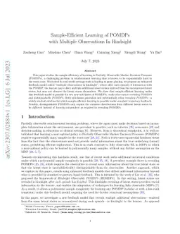 Sample-Efficient Learning of POMDPs with Multiple Observations In
  Hindsight