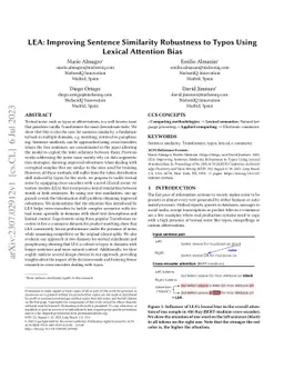 LEA: Improving Sentence Similarity Robustness to Typos Using Lexical
  Attention Bias
