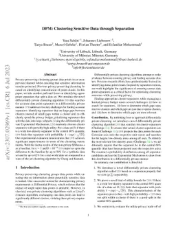 DPM: Clustering Sensitive Data through Separation