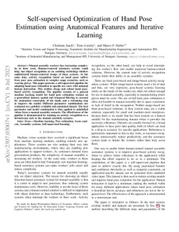 Self-supervised Optimization of Hand Pose Estimation using Anatomical
  Features and Iterative Learning
