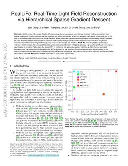 RealLiFe: Real-Time Light Field Reconstruction via Hierarchical Sparse Gradient Descent