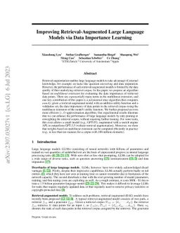 Improving Retrieval-Augmented Large Language Models via Data Importance
  Learning