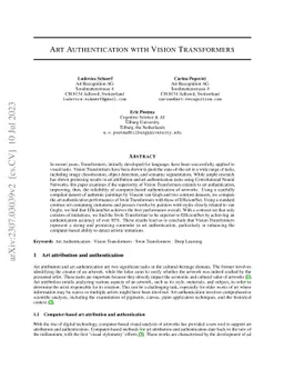 Art Authentication with Vision Transformers