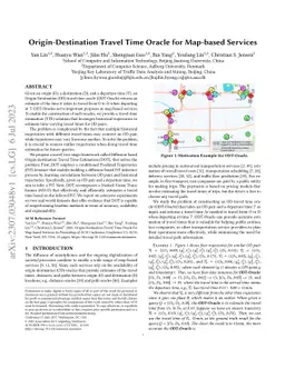 Origin-Destination Travel Time Oracle for Map-based Services