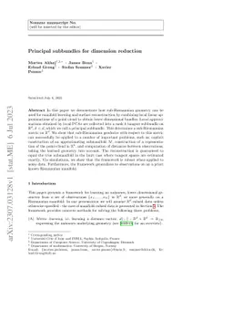 Principal subbundles for dimension reduction