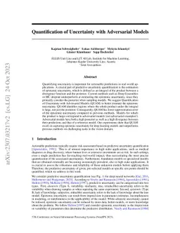 Quantification of Uncertainty with Adversarial Models