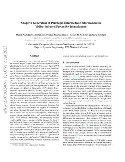 Adaptive Generation of Privileged Intermediate Information for Visible-Infrared Person Re-Identification