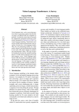 Vision Language Transformers: A Survey