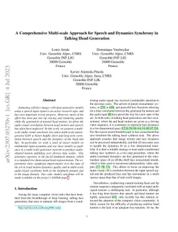 A Comprehensive Multi-scale Approach for Speech and Dynamics Synchrony
  in Talking Head Generation