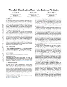 When Fair Classification Meets Noisy Protected Attributes