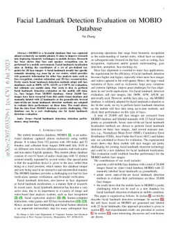 Facial Landmark Detection Evaluation on MOBIO Database