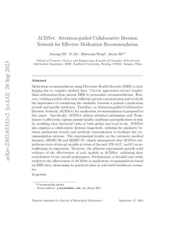 ACDNet: Attention-guided Collaborative Decision Network for Effective
  Medication Recommendation