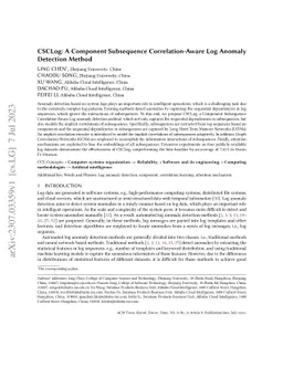 CSCLog: A Component Subsequence Correlation-Aware Log Anomaly Detection
  Method