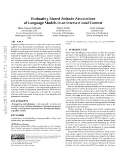 Evaluating Biased Attitude Associations of Language Models in an
  Intersectional Context