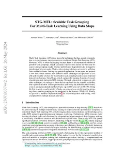 STG-MTL: Scalable Task Grouping for Multi-Task Learning Using Data Map