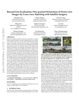 Beyond Geo-localization: Fine-grained Orientation of Street-view Images
  by Cross-view Matching with Satellite Imagery with Supplementary Materials