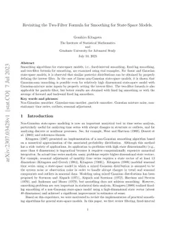 Revisiting the Two-Filter Formula for Smoothing for State-Space Models