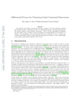 Differential Privacy for Clustering Under Continual Observation