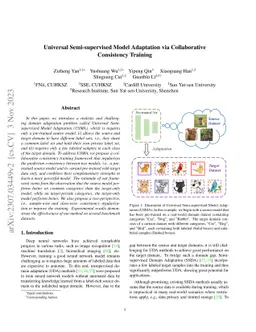 Universal Semi-supervised Model Adaptation via Collaborative Consistency
  Training