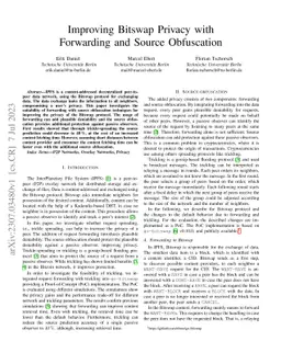 Improving Bitswap Privacy with Forwarding and Source Obfuscation