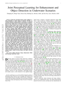Joint Perceptual Learning for Enhancement and Object Detection in
  Underwater Scenarios