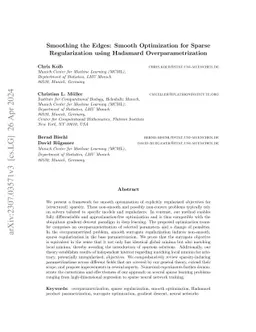 Smoothing the Edges: Smooth Optimization for Sparse Regularization using Hadamard Overparametrization