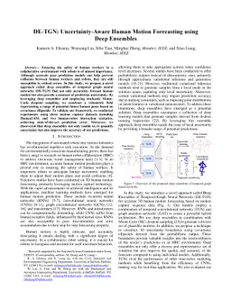 DE-TGN: Uncertainty-Aware Human Motion Forecasting using Deep Ensembles