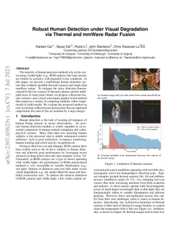Robust Human Detection under Visual Degradation via Thermal and mmWave
  Radar Fusion