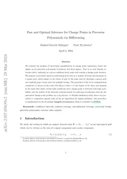 Fast and Optimal Inference for Change Points in Piecewise Polynomials
  via Differencing