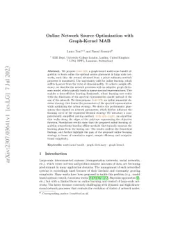 Online Network Source Optimization with Graph-Kernel MAB