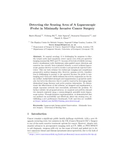 Detecting the Sensing Area of A Laparoscopic Probe in Minimally Invasive
  Cancer Surgery