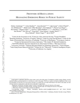 Frontier AI Regulation: Managing Emerging Risks to Public Safety