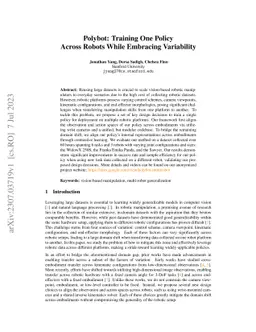 Polybot: Training One Policy Across Robots While Embracing Variability