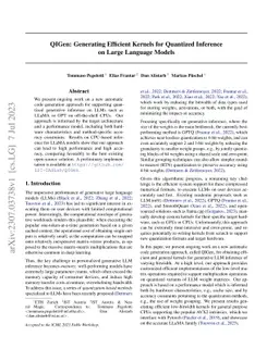 QIGen: Generating Efficient Kernels for Quantized Inference on Large
  Language Models