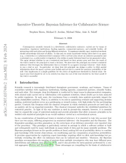 Incentive-Theoretic Bayesian Inference for Collaborative Science
