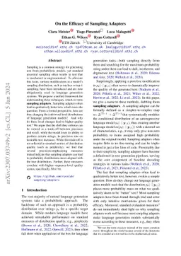 On the Efficacy of Sampling Adapters