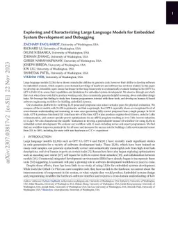 Exploring and Characterizing Large Language Models For Embedded System
  Development and Debugging