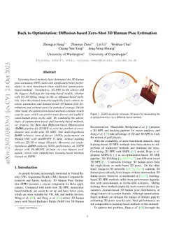 Back to Optimization: Diffusion-based Zero-Shot 3D Human Pose Estimation