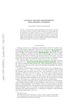 Gaussian Mixture Identifiability from degree 6 Moments